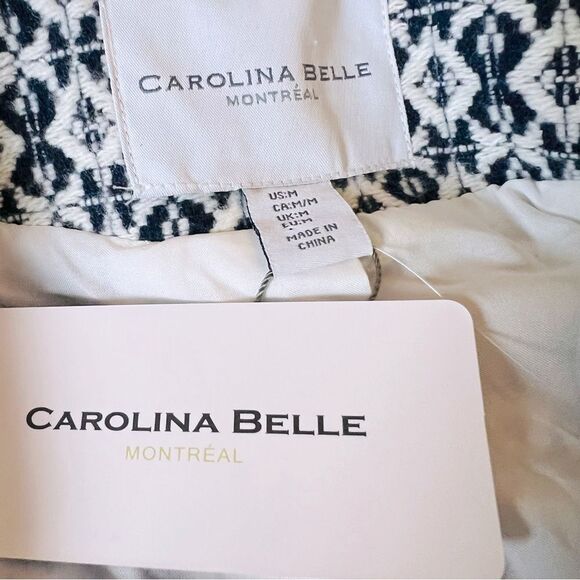 NWT Carolina Belle Jacket Coat Knit Blue White - Picture 6 of 10